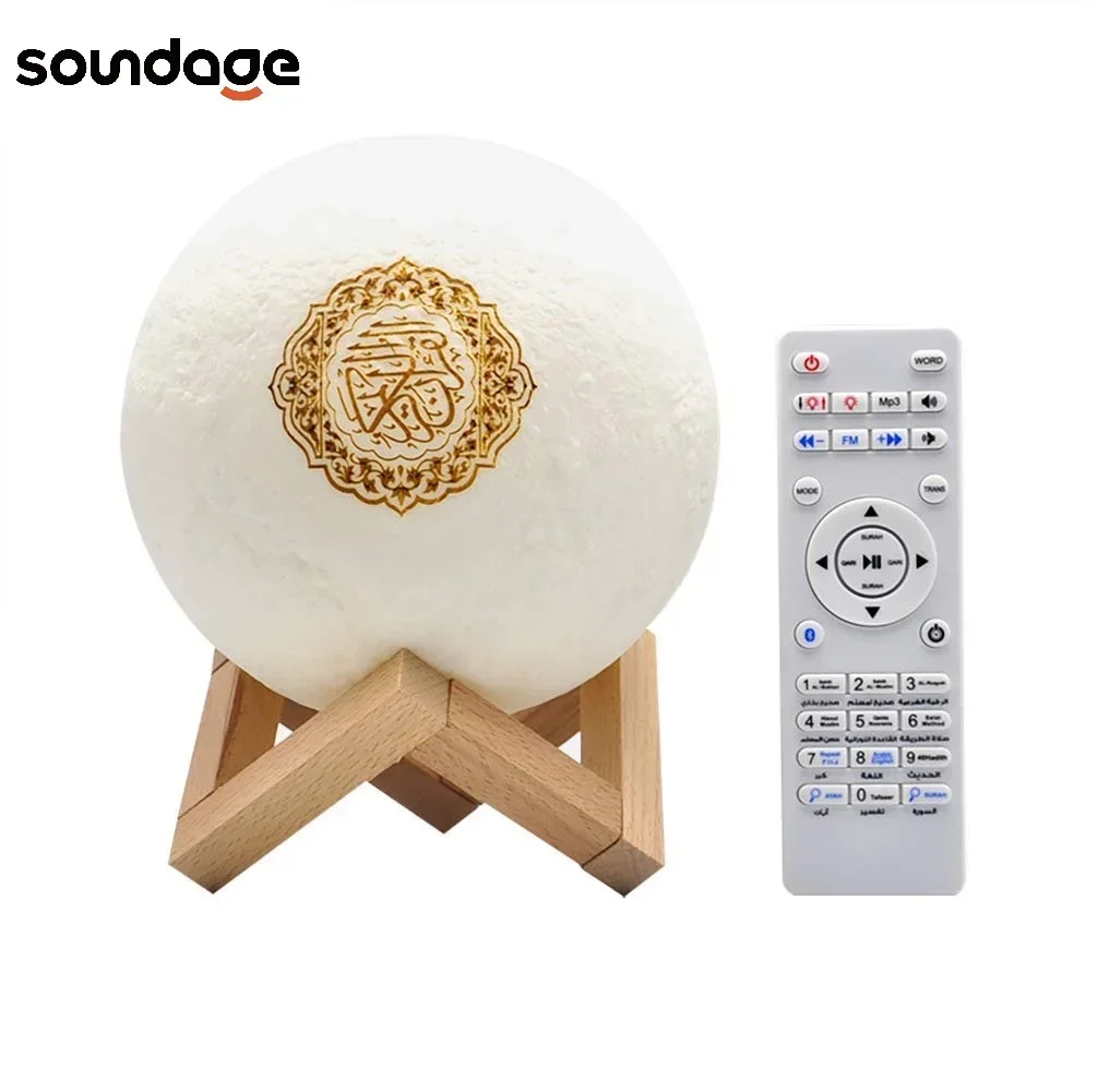 Muslim Quran Speakers Wireless Bluetooth Speakers Night Light  3D Moon With APP Control Islam Speaekr Koran Touch Lamp Player