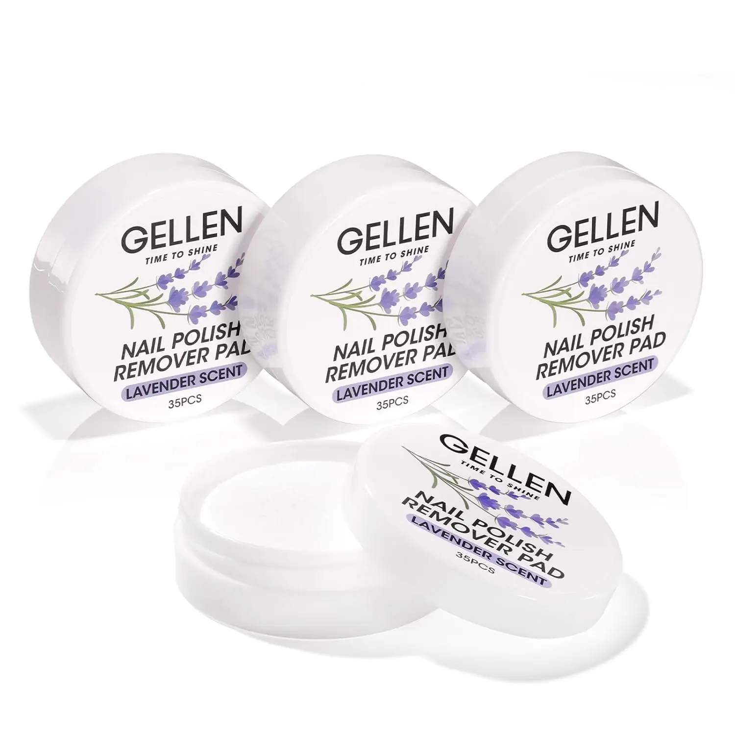 GELLEN Nail Polish Remover Pads 140pcs Lavender Health Remover for Fingernail Toenail Long-lastion Nail Art Supplies Travel Bulk