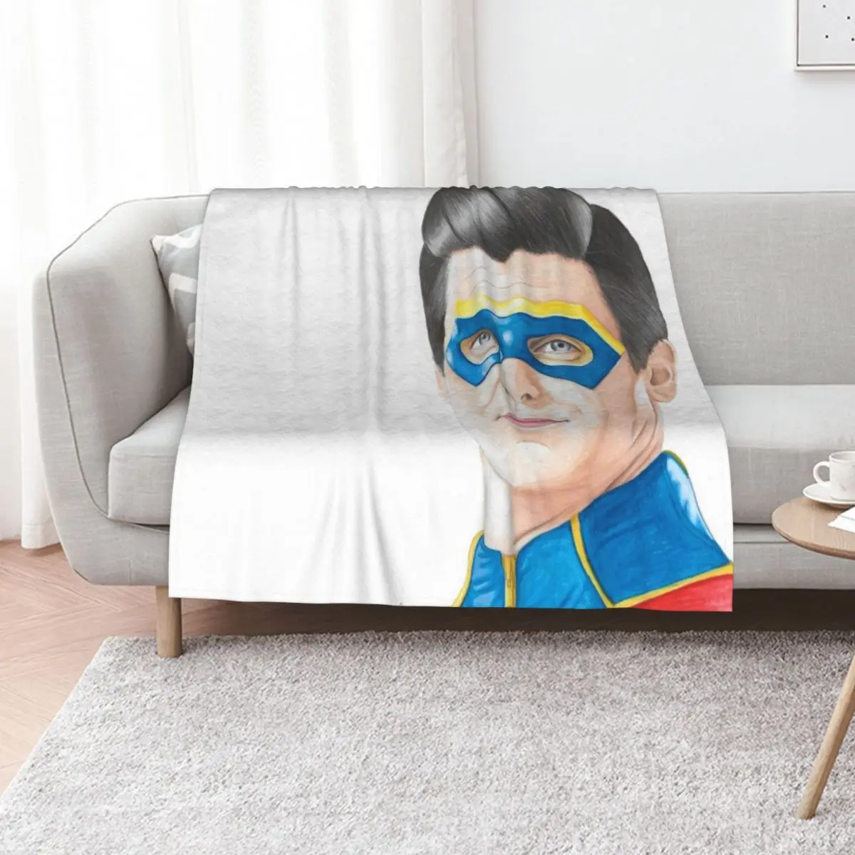 Captain Man - Heroic Traditional Drawing Throw Blanket Luxury Throw funny gift Giant Sofa Heavy Retros Luxury Brand Blankets