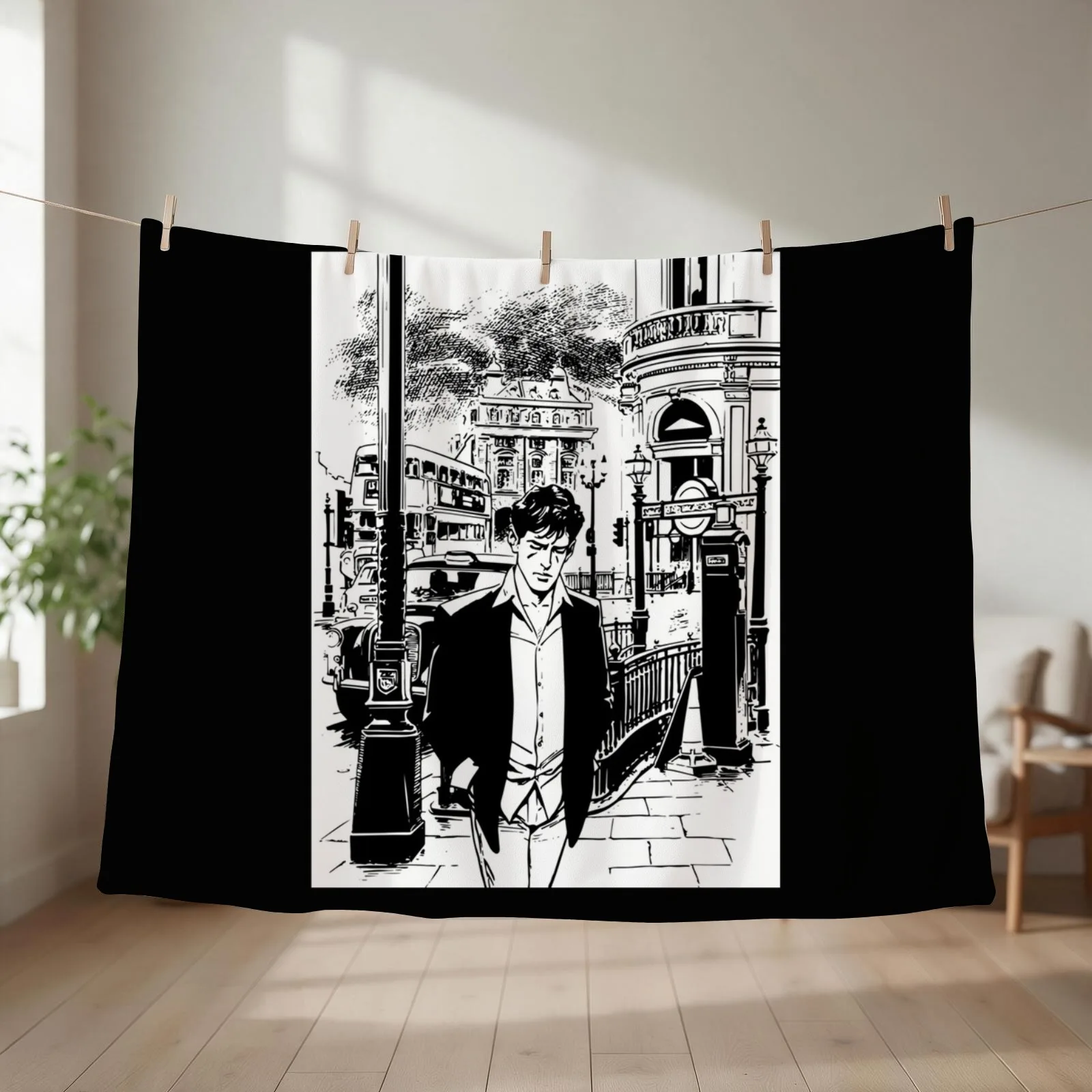 Dylan Dog Premium T-Shirt Throw Blanket couch cozy soft plush fuzzy picnic outdoor blanket