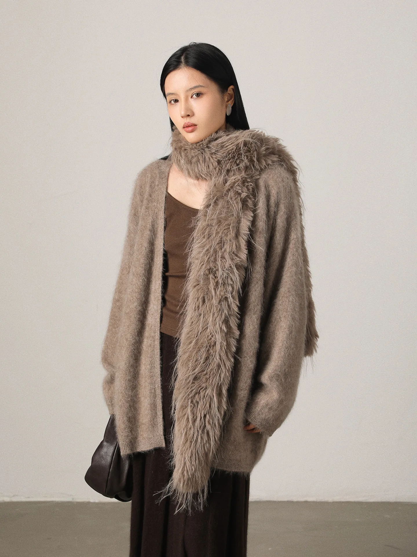 

Vimore Soft Skin Feeling 00% Wool Knitted Cardigan Lazy Sle Sweater Coat Comfortable Warmth Autumn Winter Women's Faion