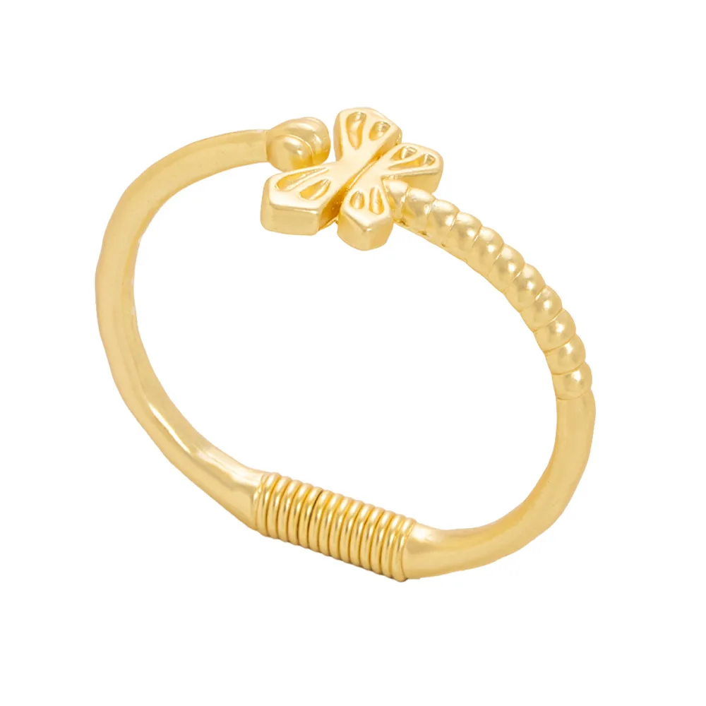 سوار من سبائك الزنك الأكثر مبيعًا بنفسك، إكسسوار سوار ذهبي غير لامع مفتوح الراقية