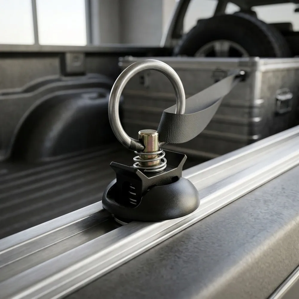 Stainless Steel L Track Fitting Anchor=Point Single Stud=Design For Secure Cargo Tie Down Hardware In Vans=Utility Vehicles=stor