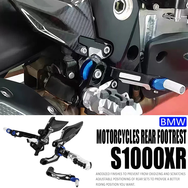 Motorcycle Rear Foot Rest CNC Aluminum Adjustable Foot Pegs For Bmw S1000XR 2020-2025 Footrest Heel Wing Rearset M1000 XR 23-25