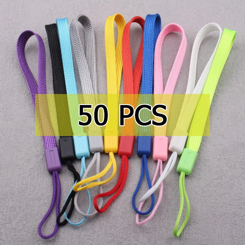 

50 шт. короткий ремешок для мобильного телефона с защитой от потери, широкополосный ремешок на запястье, веревка для ключей, держатель для удостоверения личности, камера, чашка для воды, USB-накопитель