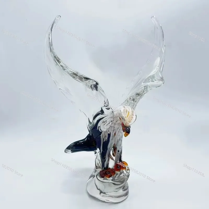 Hand Blown Glass Eagle Art Sculpture Elegant Glass Crafts