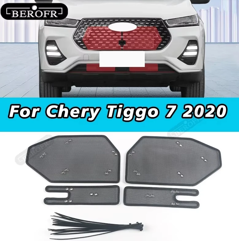 

Front Grille Modified Water Tank Protection Net Engine Protection Insect Net Car Accessories For Chery Tiggo 7 2020 Cover