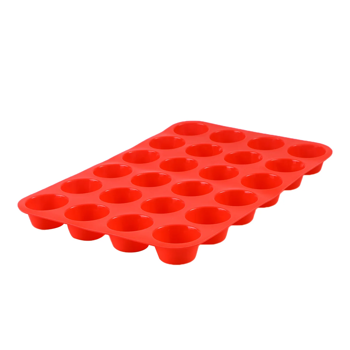 24 Cups Silicone Cupcake Mold Muffin Pan Cake Baking Mold Bakeware Cupcake Round Maker (Red) Silicone Cupcake Pan