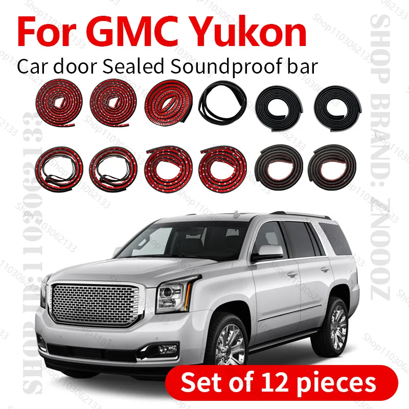 

Для 1992-2025 T1XX GMC Yukon уплотнительная лента для двери автомобиля, резиновая двухслойная уплотнительная лента, звукоизоляционная пылезащитная уплотнительная лента, набор из 12 шт.