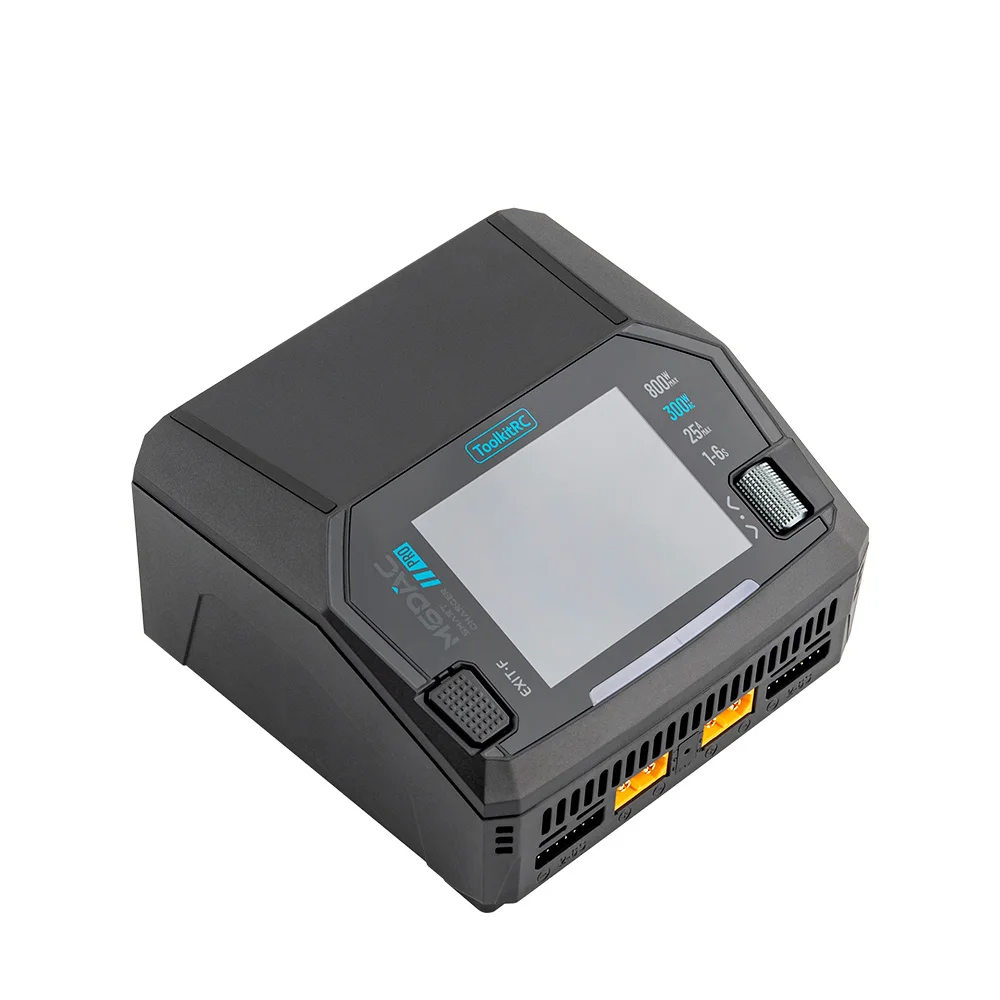 ToolkitRC M6DAC PRO Dual Channel RC Charger 300W AC 800W DC with 65W USB-C Wireless Charging for FPV Drone RC Batteries