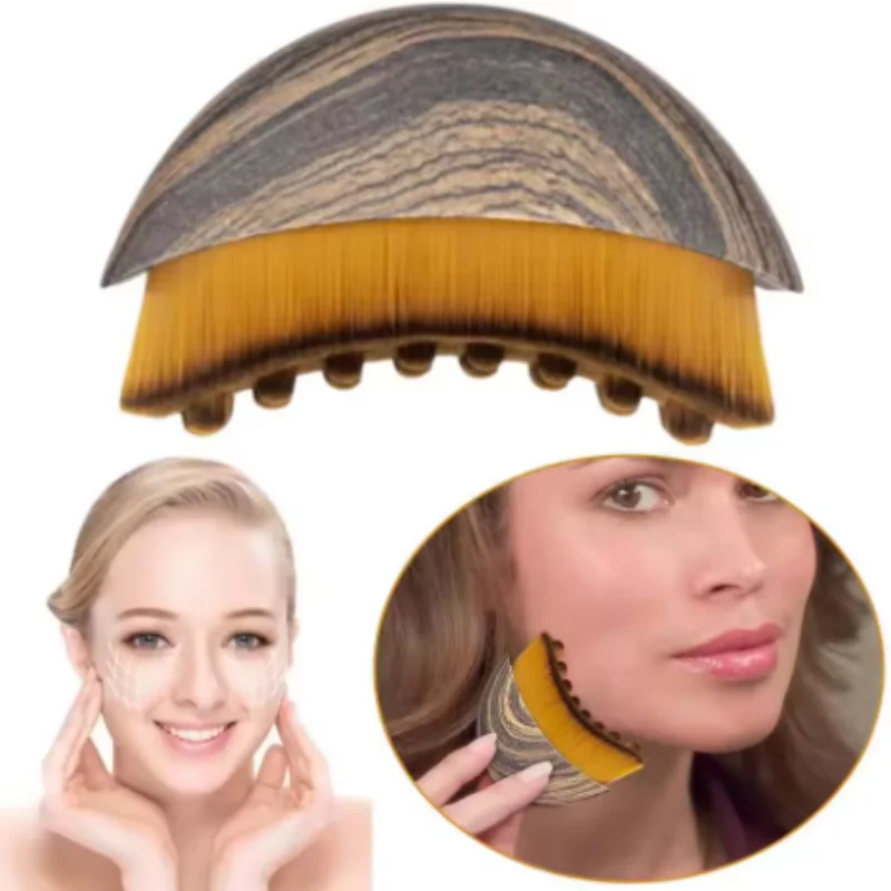 Lymphatic Contour Face Brush Gua Sha Facial Massager for Jawline Chin Sculpting Reduce Puffiness Lymph Drainage Massage Tool