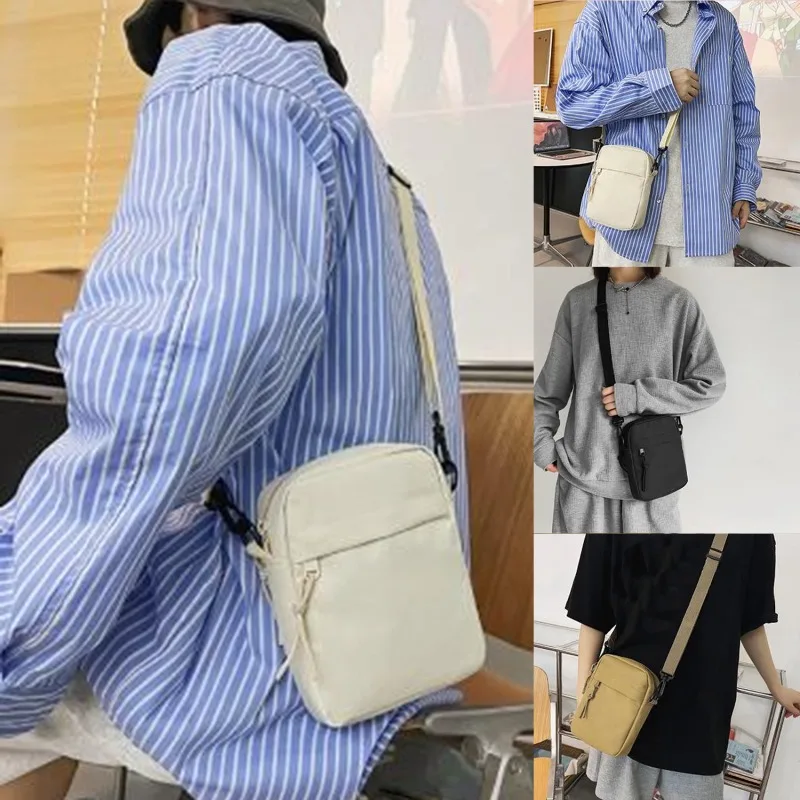 Messenger Sling Bags For Men women Casual Canvas Small Zipper Crossbody Pouch Simple Small Crossbody Shoulder Bag 2024 Trend