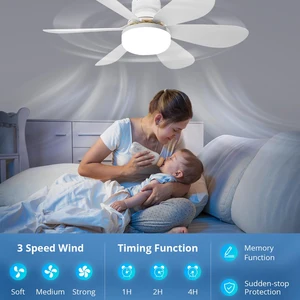 Modern LED ceiling Iralan-Luz, 52cm, 42cm, with remote, silent control, for living room, office, study 6 Main Sales Ceiling Fan - №2