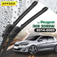 Juego de limpiaparabrisas delanteros de silicona y goma para Peugeot 308 308SW T9 2014 - 2020, cepillo para ventana de parabrisas de 24 ''+ 18''