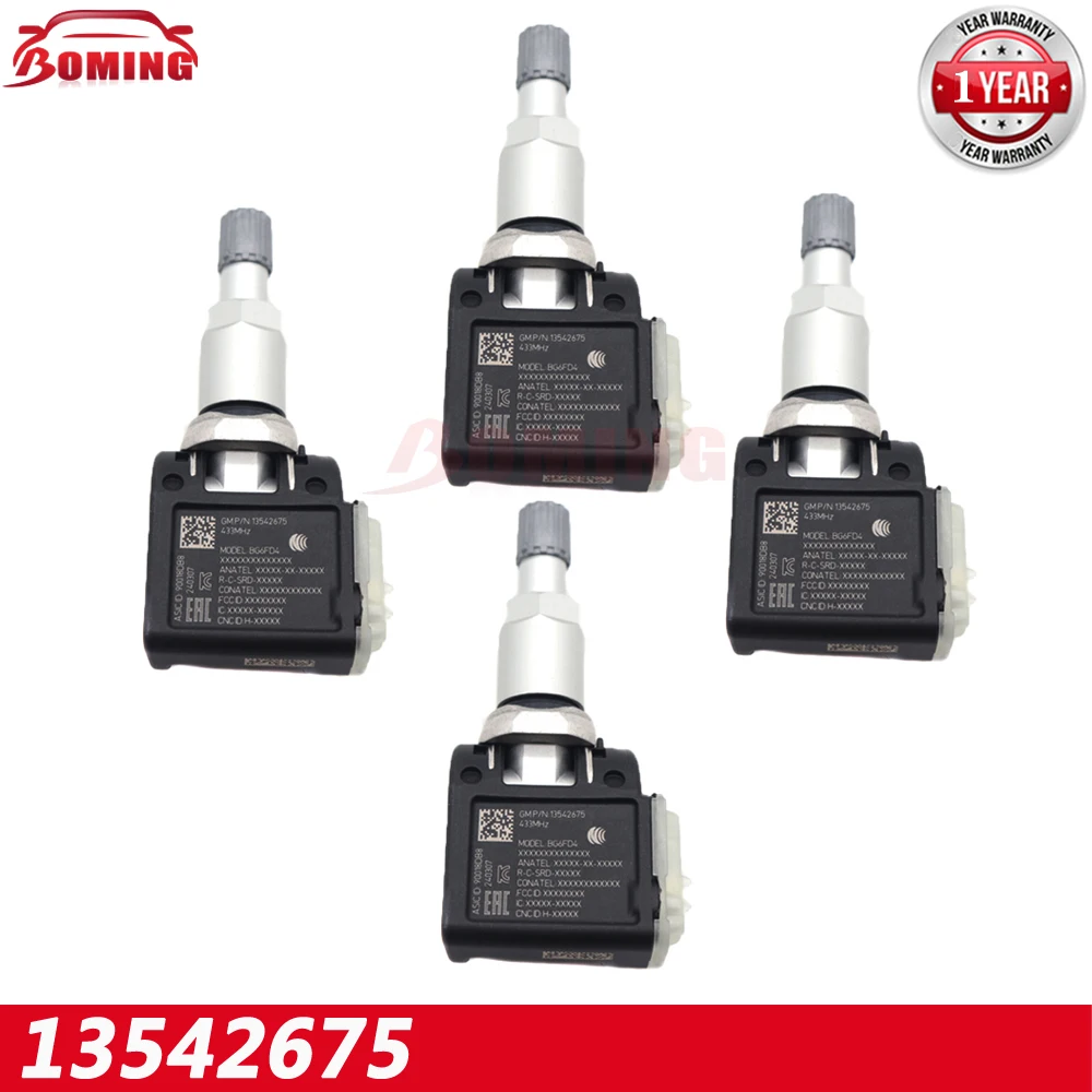 

4PCS 13542675 TPMS Tire Pressure Monitor Sensor For CHEVROLET SILVERADO 2500 3500 CADILLAC CT4 CT5 GMC SIERRA 2500 3500 433MHz