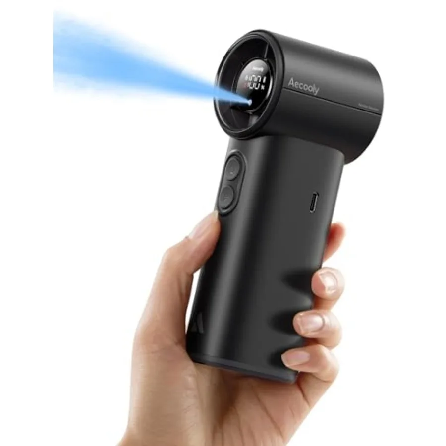 Cold Air Portable Handheld Fan 14.4°F Drop in 10s Mist Chill and High Speed Wind 20H Max Cooling Time Battery Level Display Rec