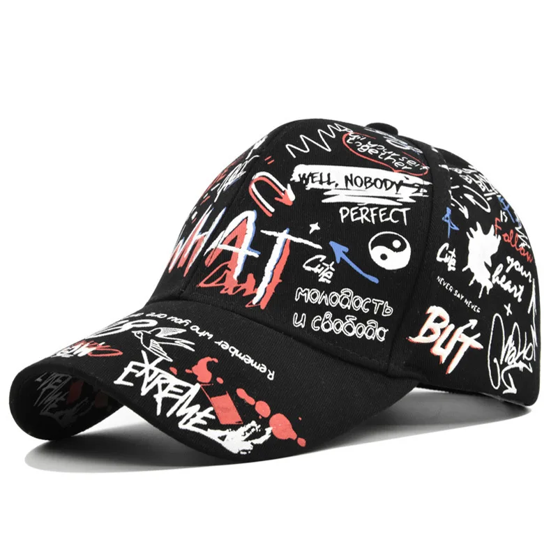 

Crossing Graffiti Print Unisex Versatile Outdoor Sun Hat Trendy Fashion Baseball Cap