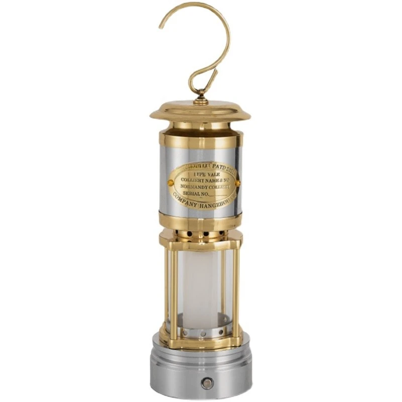 

Ретро латунная светодиодная шахтерская лампа, портативная настольная лампа для кемпинга с затемнением
