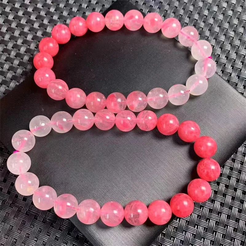 9.5MM Natural Rain Of Cherry Blossom Quartz Bracelet Gemstone Crystal Reiki Healing Gemstone Fengshui Jewelry Gift 1PCS