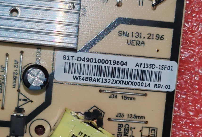 

SN.131.2196 AY135D.1SF01 LED TV power board, tested well, physical photo