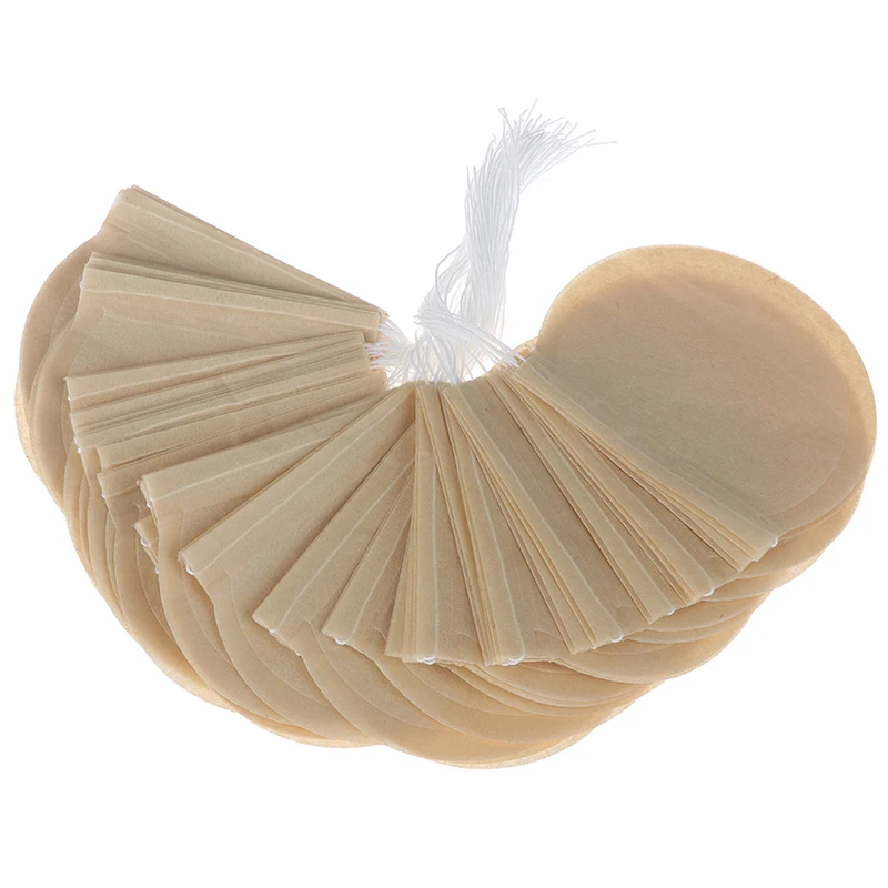 100PCS 6/7cm Round Tea Bags Empty Filter Paper Teabags With String For Herb Tea