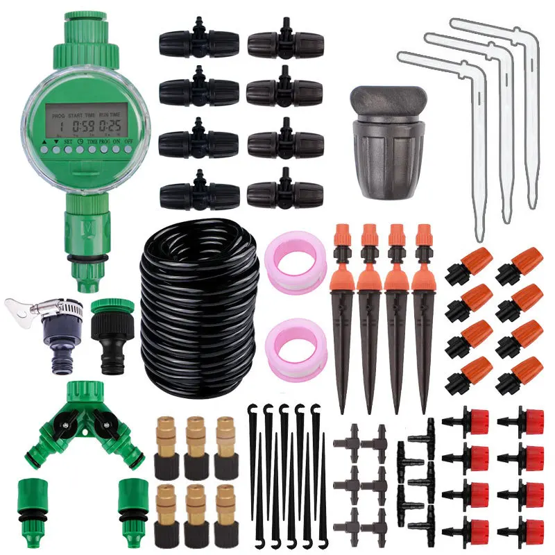 Outdoor Waterproof Drip Irrigation Watering Timer Large LCD Battery Powered Rod Design Drip Irrigation Kit