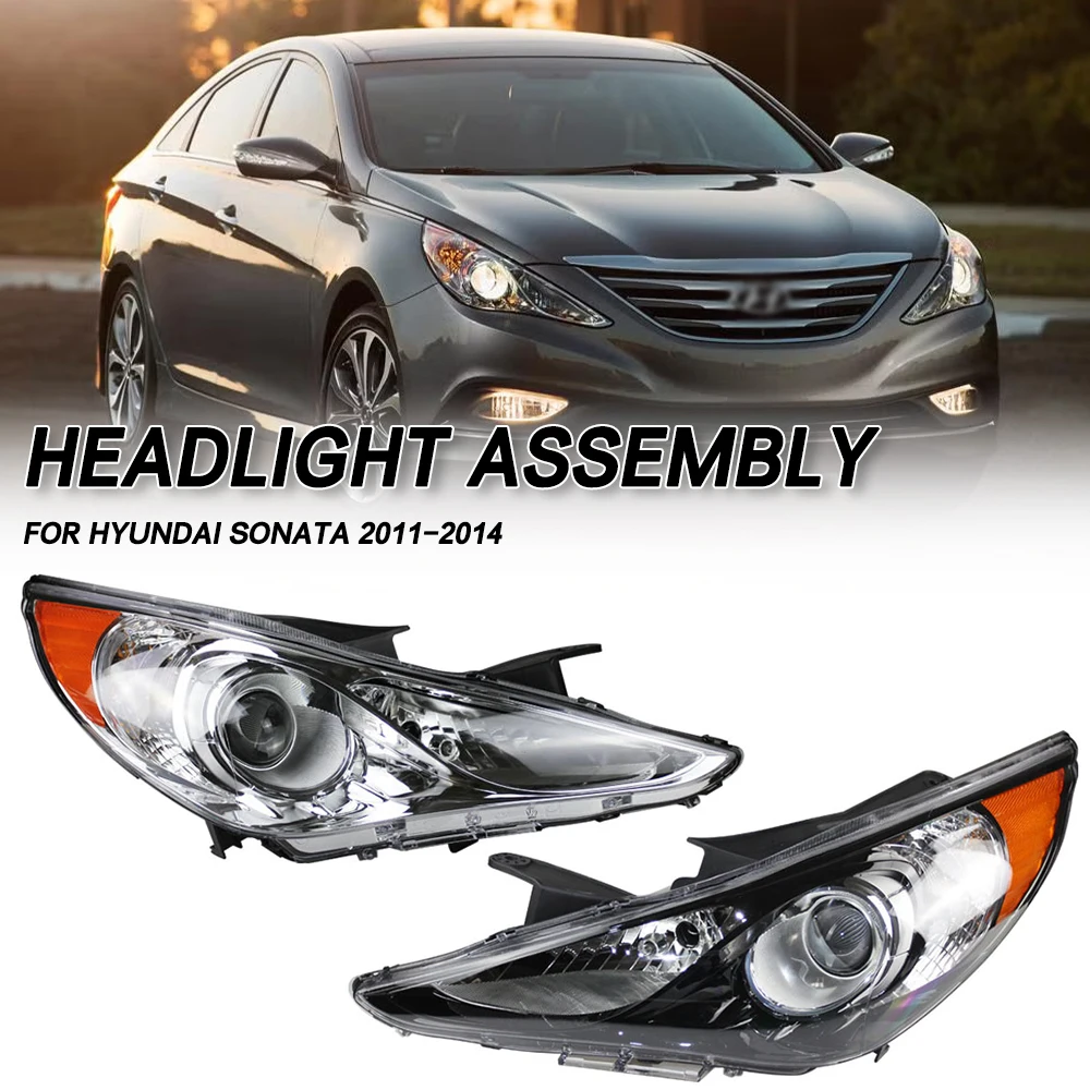 For Hyundai Sonata 2011 2012 2013 2014 1Pair 2PCS LH+RH Front Bumper Head Light Headlamp Driving Headlight Turn Signal Light