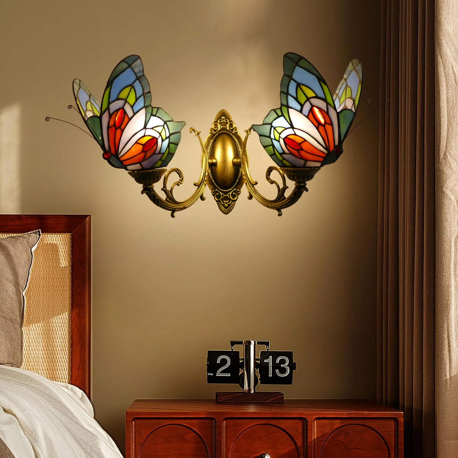 

Настенные светильники ручной работы в современном европейском стиле, светодиодные, в форме бабочки, для спальни, гостиной, прихожей