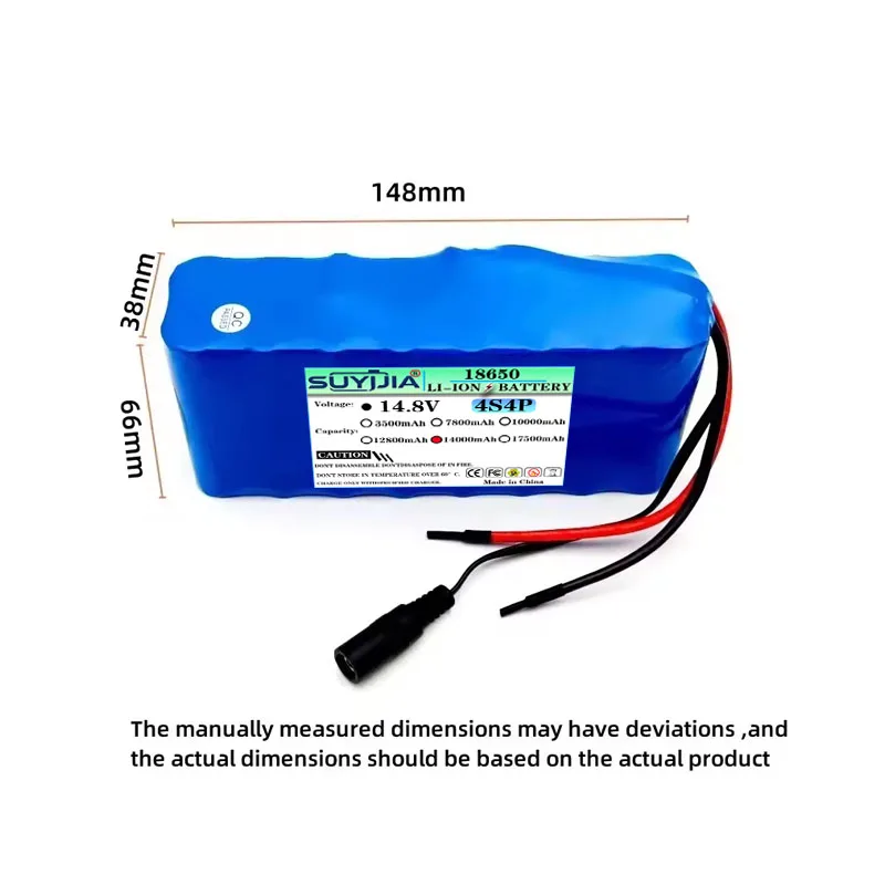 14.8V 14000mAh 18650 Lithium Battery 4S4P 16.8V LED Night Fishing Light Heater Mining Lamp Amplifier view 6