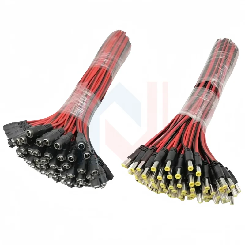 5Pcs/lot 5.5x2.1 mm Male Female Plug 12V DC Power Pigtail Cable Jack for CCTV Camera Connector Tail Extension 24V DC Wire