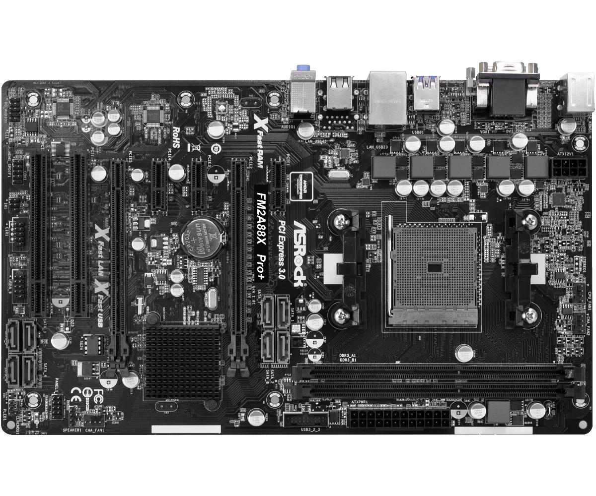 ASROCK FM2A88X PRO+ Motherboard  Socket FM2+  AMD A88X  DDR3  32GB ATX PCIe 3.0 support A10 787 A10 679 A4 632 X4 840 cpu