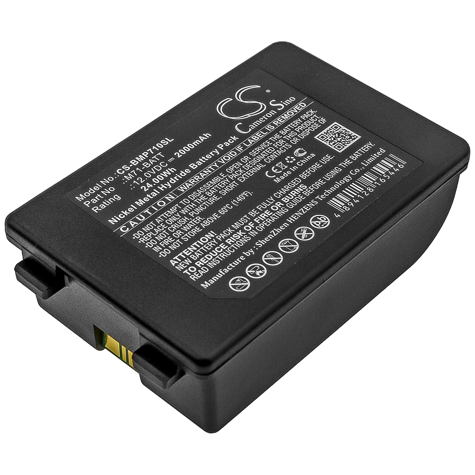 

Ni-MH Portable Printer Battery for Brady, 12.0V, 2000mAh, Compatible Models: BMP71