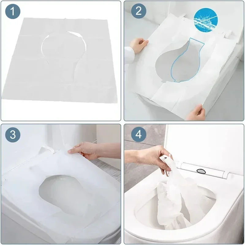 50/30/10Pcs Disposable Toilet Seat Cover Todder Toilet Training Seat Covers Waterproof Soluble Water Toilet Seat Mat Accessories