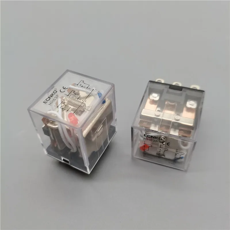 1PCS Hh63p LY3 Ly3nj JQX-13F Relay 220V 24V 12V 12V AC / DC 10A 11 Pin Silver Contact Solenoid Micro Relay with Base