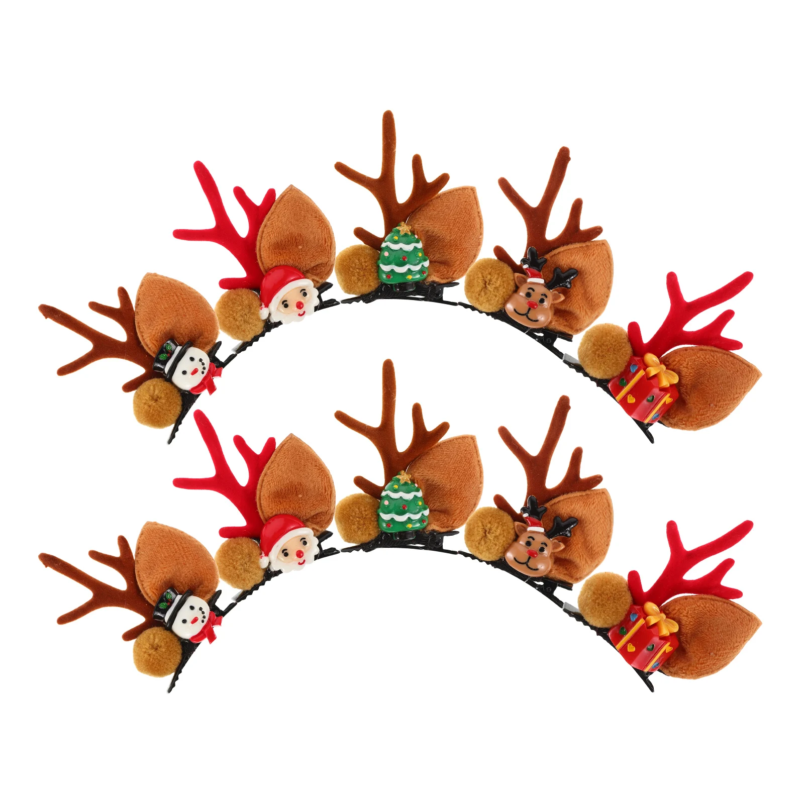 5 أزواج من أغطية الرأس لعيد الميلاد للفتيات، مشابك شعر ملونة زاهية، أغطية رأس مزخرفة، هدية للمهرجانات، مشابك شعر للأطفال