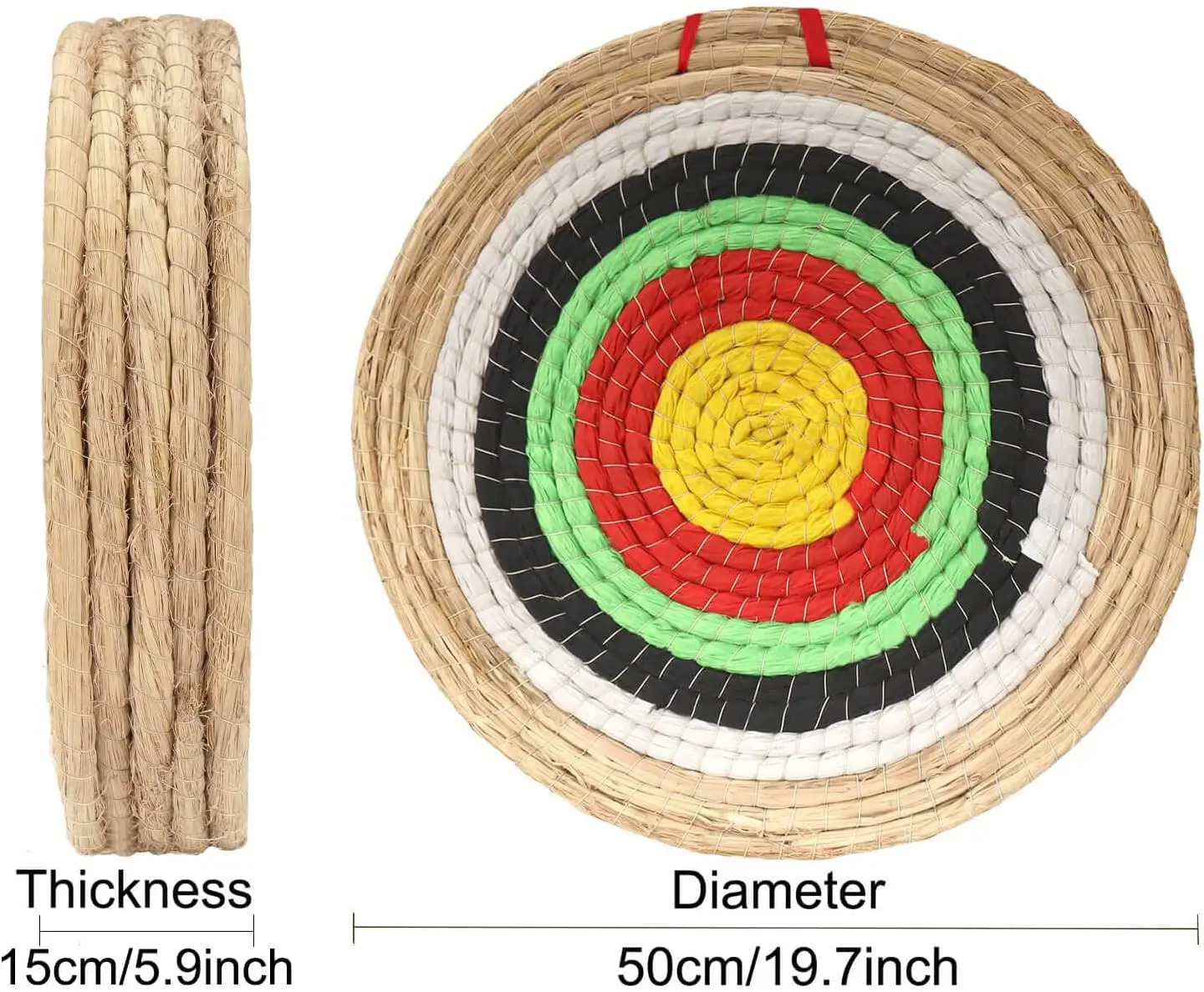 Archery Targets Traditional Solid Straw Round Archery Target Shooting Bow Coloured Rope Target Face Three Layer for Shoo