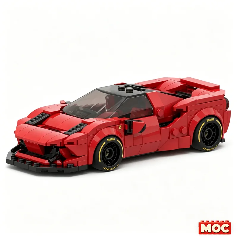 NEW 307 Pcs FER F8 Tributo Racing Custom Building Blocks Sports Car Model Educational Assembly Toy For Collectors Birthday Gift