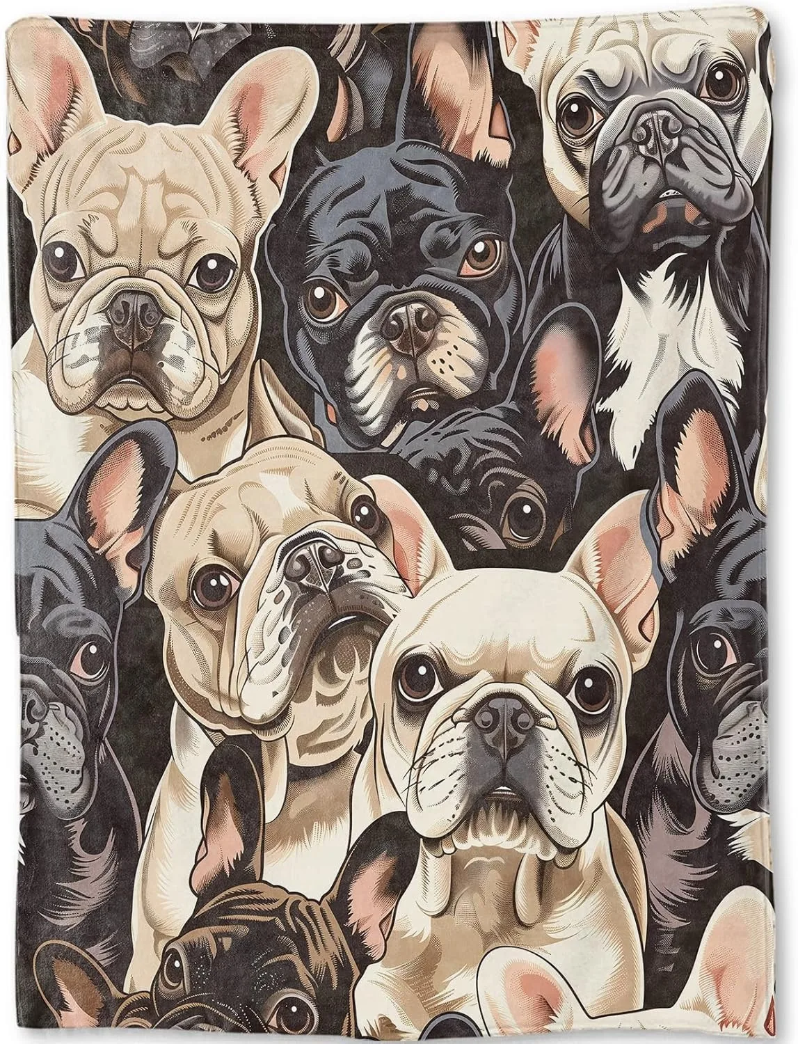 1PC schöne französische Bulldogge, dünne Decke, Geschenke für Freunde, Familie, Couch, Bett, Auto, Zuhause, Camping, für Hunde, Liebhaber, alle Jahreszeiten