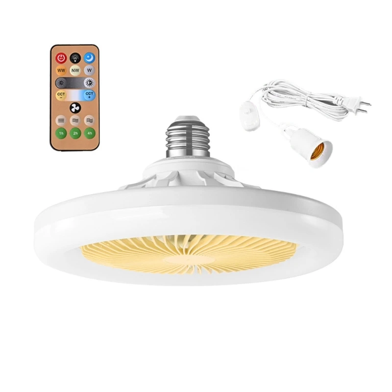 Ventilador teto led com luz lofts piso baixoLâmpada invisível ar com controle remoto