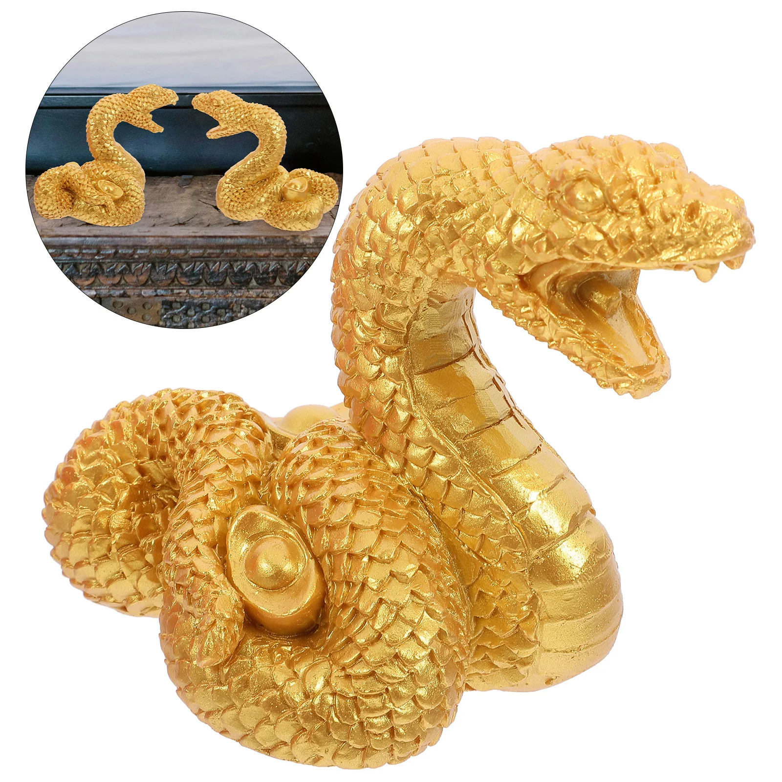 

Delicate Resin Snake Sculpture Break Dull Space Vitality Home Decoration Perfect Gift Friends Family Resin Snake Figurine