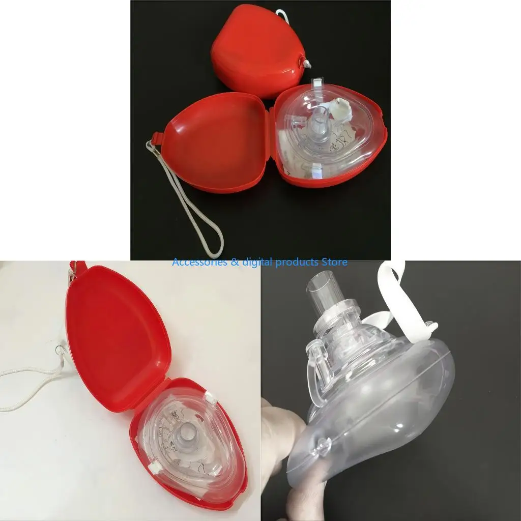 77JD Portable Storage Case Included Reusable CPR Face Mask Transparent for Adult Children Emergency Rescuing