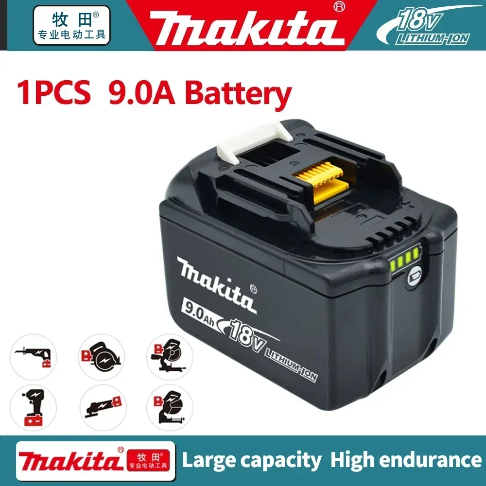 

100% оригинальная аккумуляторная батарея Makita 18 В 9,0 Ач, для батареи Makita BL1840B BL1850 BL1850B, подходит для пасторального инструмента DTW700