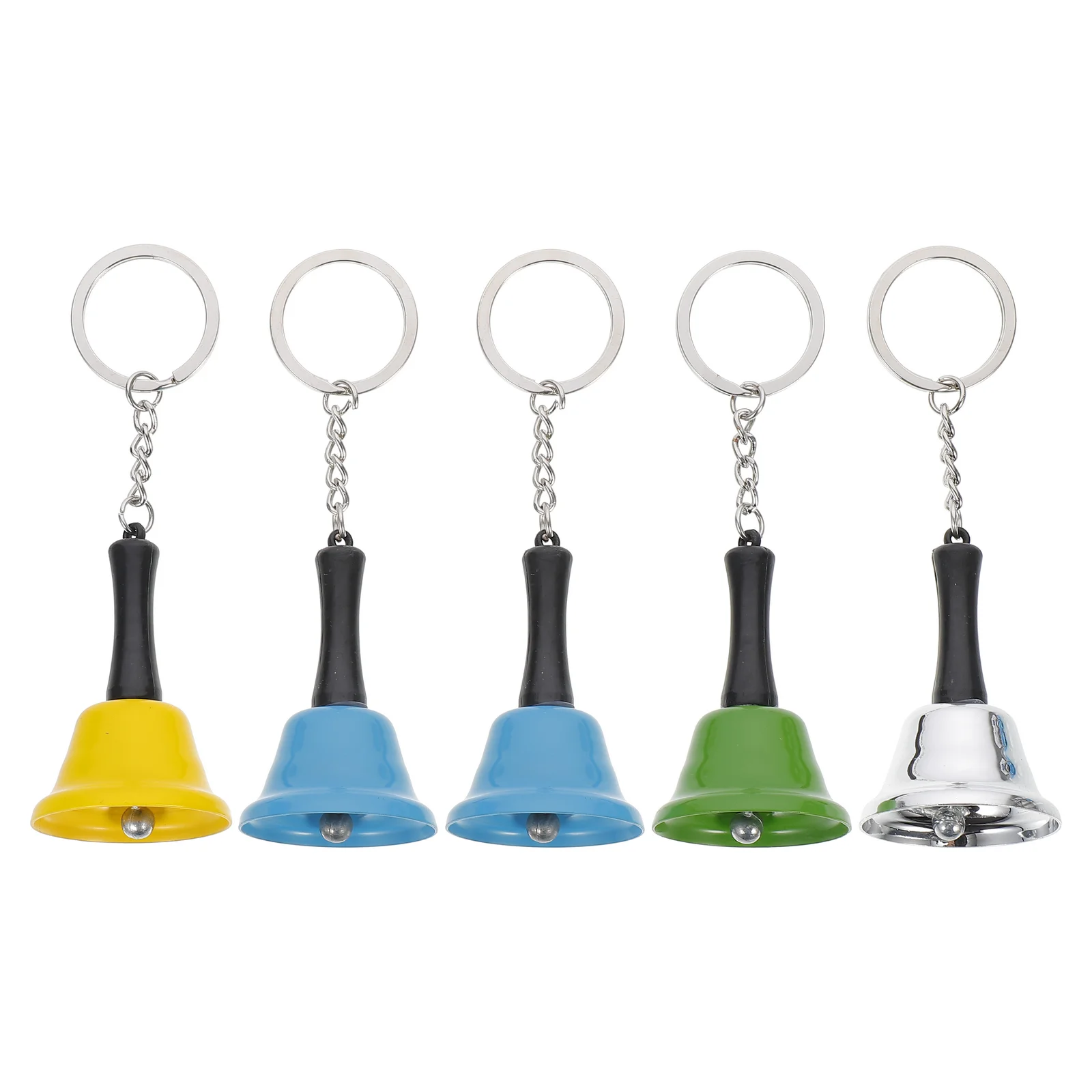 

5 Pcs Rattle Keychain Decorations Creative Ring Metal Pendant Family's Gifts Rings Bell Hanging Keychains Baby