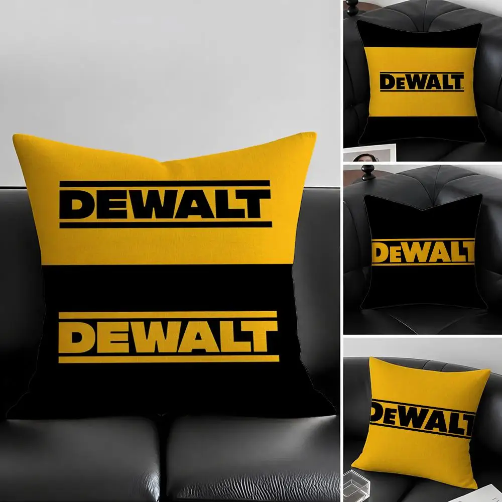 Brand Dewalt Cushion Cover Natural Linen Pillow Covers, Washable Cushion Cases for Sofa Bed Couch Decor
