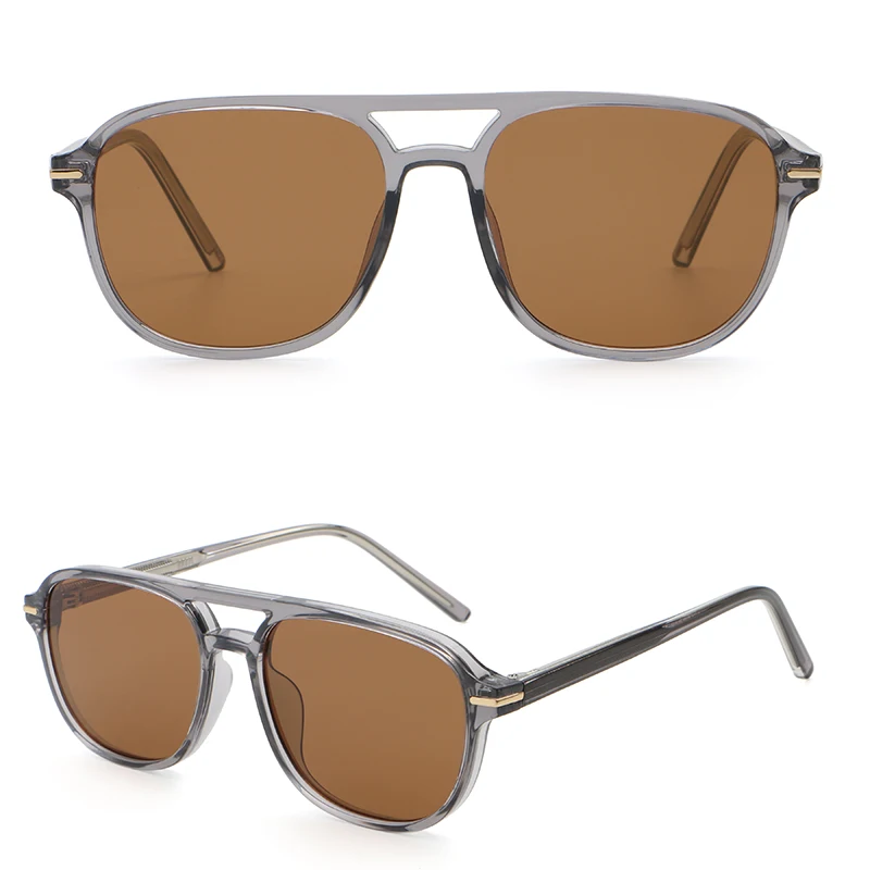 Peekaboo Sonnenbrille mit quadratischem Rahmen für Damen, Unisex, CP-Acetat, modische Sonnenbrille für Herren, UV400, Blau, Braun, Grün, 2024, Sommer – Detail 8
