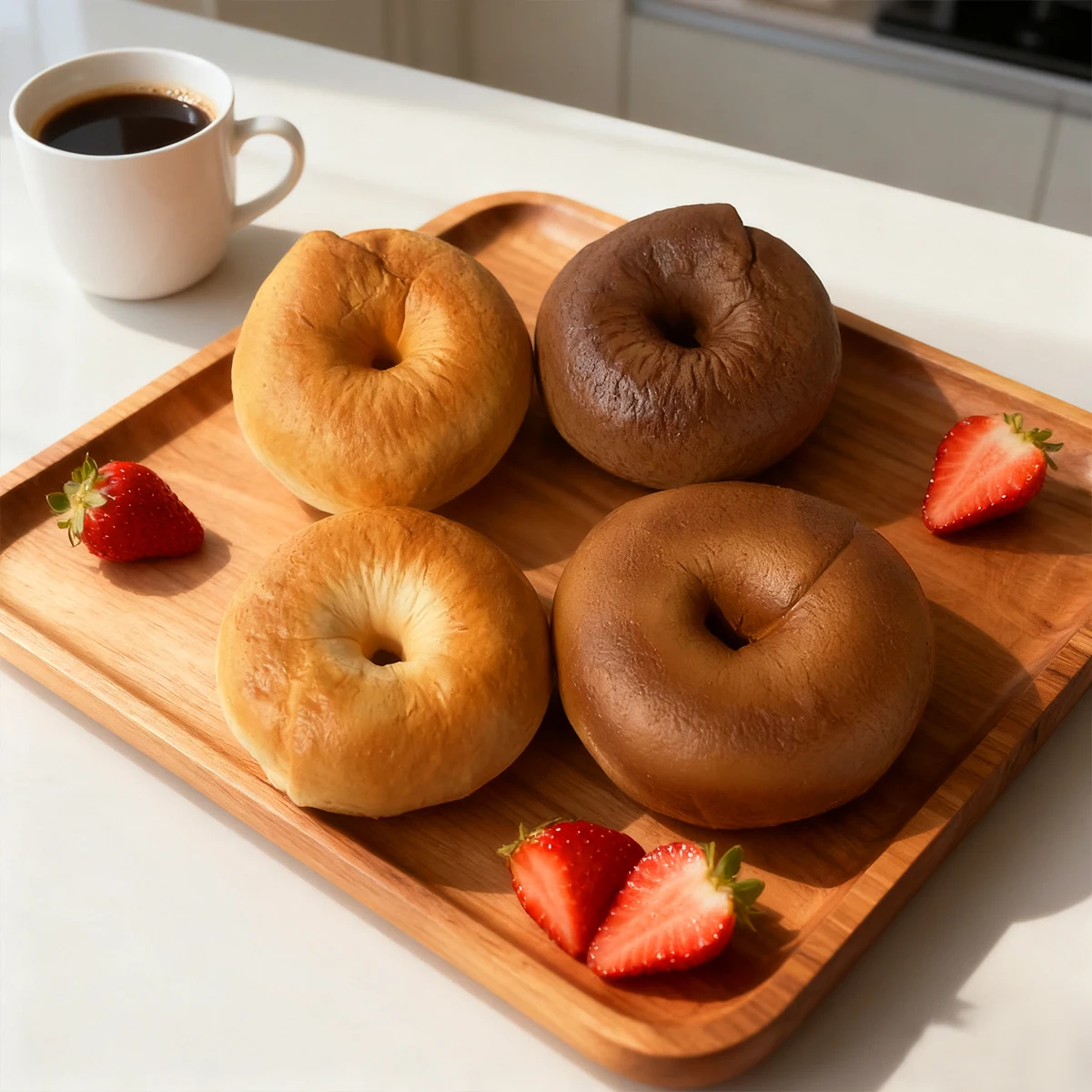 10cm Künstliches Bagel-Brot 3er-Pack Gefälschtes Lebensmittelmodell Simulierter Bagel Fotografie-Requisiten Heimküche Bäckerei Display Deko Ornament – Detail 1