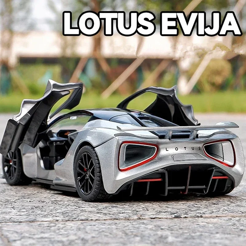 Evija liga pura carro esportivo elétrico modelo 1:32 diecasts metal super carro de corrida veículos modelo som e luz brinquedo presente