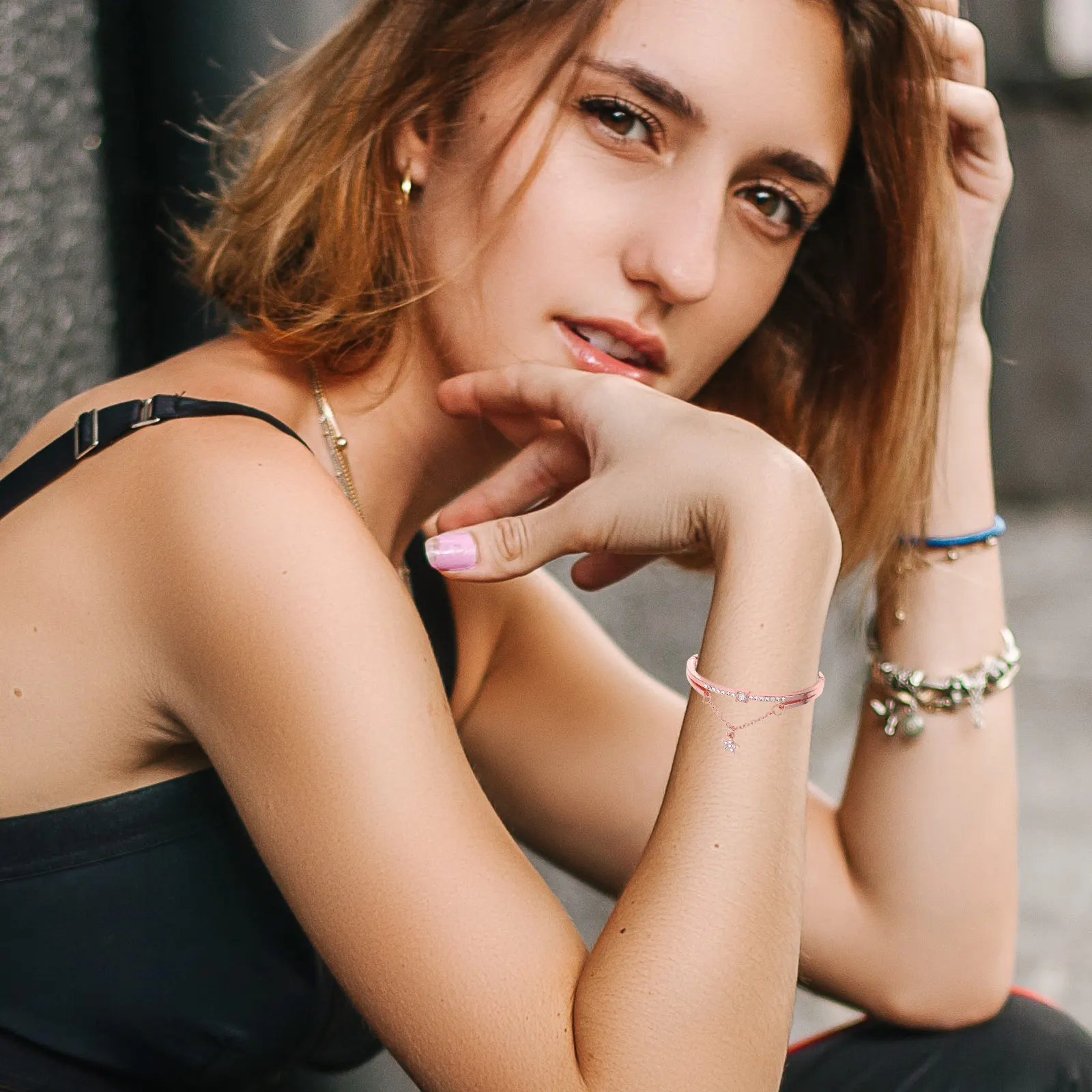 

Quartz Watch Set Elegant Shiny Alloy Lady Shiny Bracelet Outdoor Indoor Occasions Stylish Practical Diamond