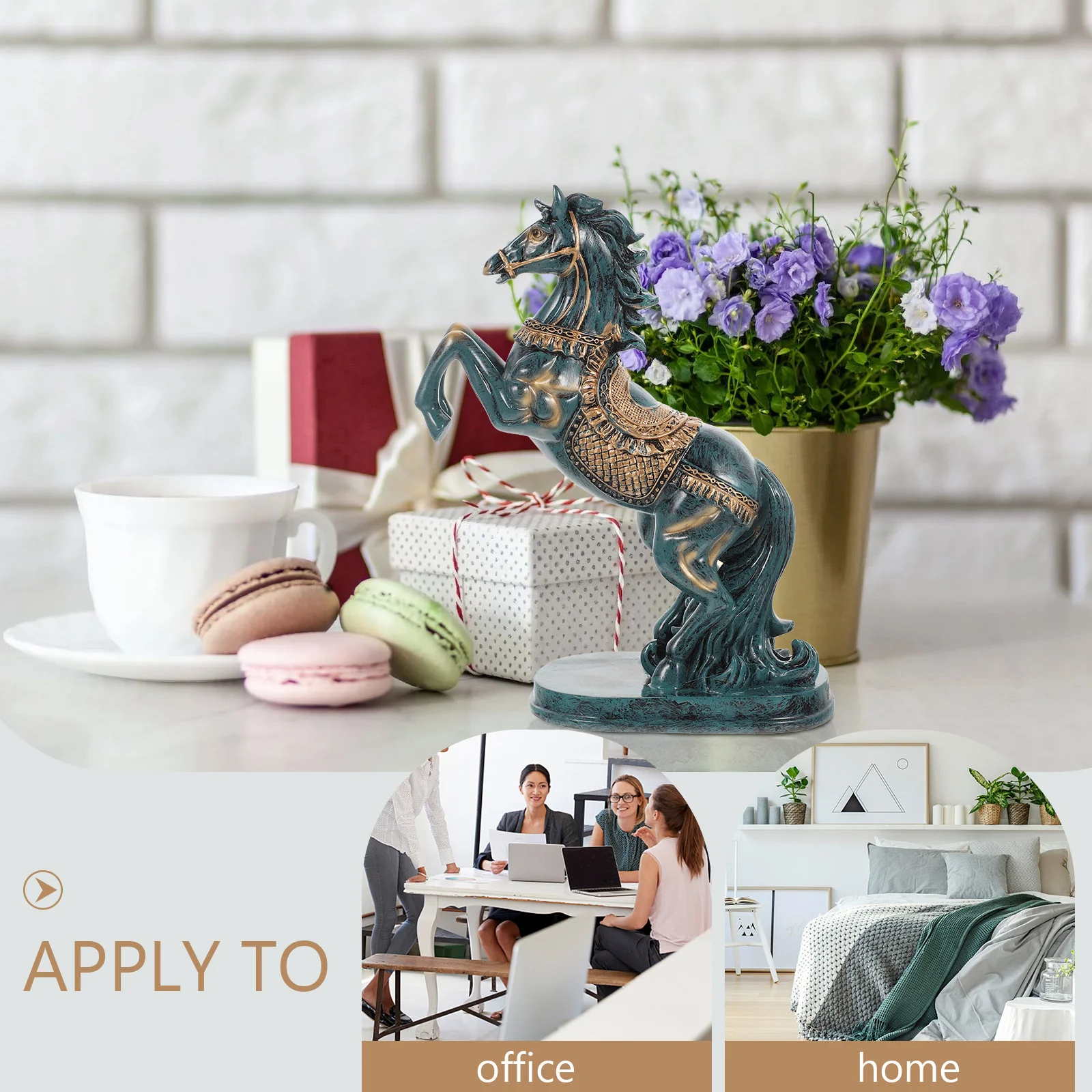 

Standing Horse Resin Decor Compact Size Creative Delicate Design Home Office Desktop Ornament Horse Toy