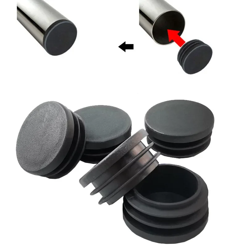 Plastic Round Pipe Hole Plug Non-slip Chair Leg Foot End Caps Insert Plugs Dust Cover Floor Protector Pad Furniture Accessories